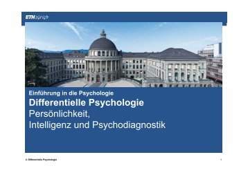 Differentielle Psychologie Persönlichkeit, Intelligenz und ...