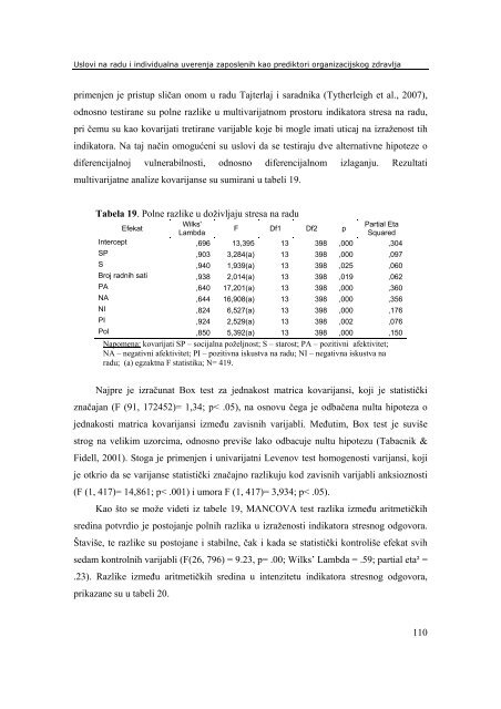 Univerzitet u Novom Sadu Filozofski fakultet Odsek za psihologiju ...