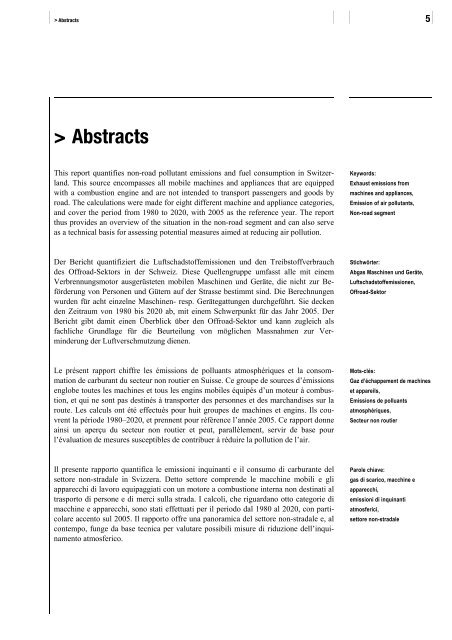 Non-road fuel consumption and pollutant emissions ... - BAFU - CH