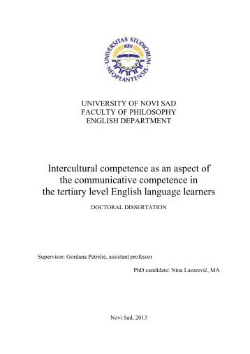 Intercultural competence as an aspect of the communicative ...