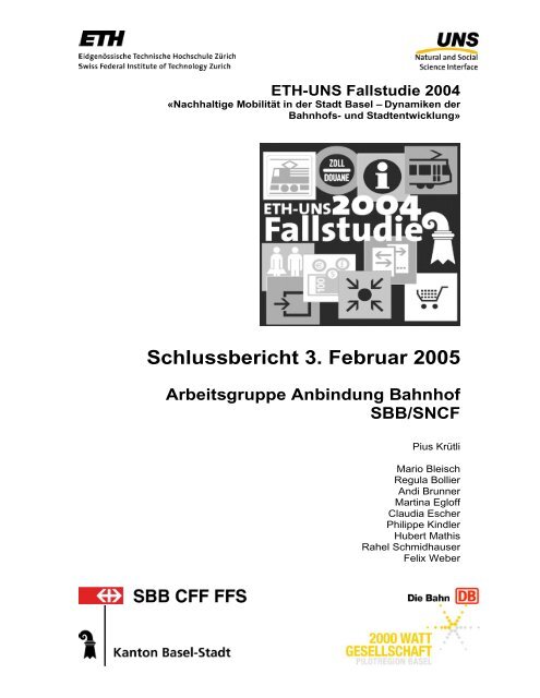 Schlussbericht 3. Februar 2005 Arbeitsgruppe ... - ETH ZÃ¼rich