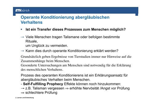 Lernen und Entwicklung - vom Behaviorismus zur kognitiven ...