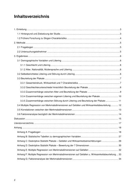 Studie zum Einfluss der Charakteristika von Anti-Littering Slogans ...