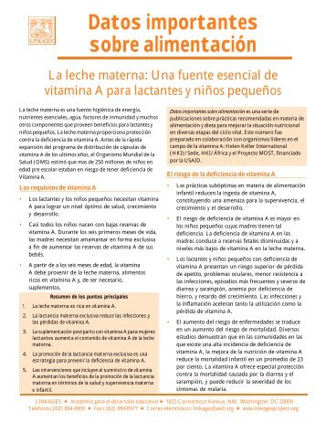 Datos importantes sobre alimentaciÃ³n - Linkages Project