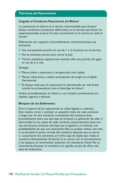 PlanificaciÃ³n Familiar: Un Manual Mundial para Proveedores