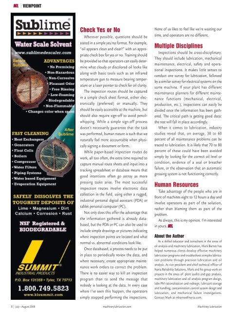 Machinery Lubrication July August 2008