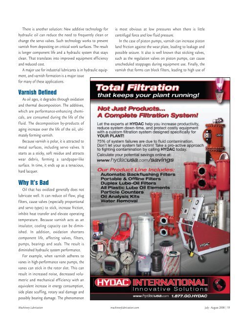 Machinery Lubrication July August 2008