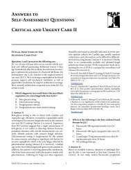 Critical and Urgent Care II Answers to Self-Assessment ... - ACCP