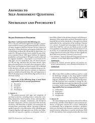 Neurology and Psychiatry I Answers to Self-Assessment ... - ACCP