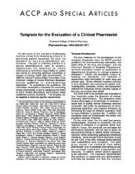 Template for the Evaluation of a Clinical Pharmacist - ACCP