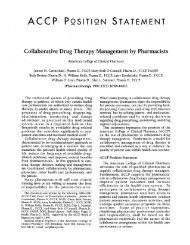 Collaborative Drug Therapy Management by Pharmacists - ACCP