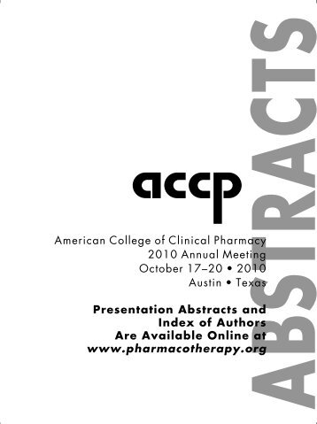 2010 Annual Meeting Abstracts - ACCP