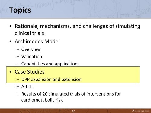 Simulation of Clinical Trials with Mathematical Models ... - CBI