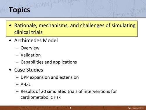 Simulation of Clinical Trials with Mathematical Models ... - CBI