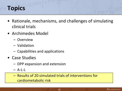 Simulation of Clinical Trials with Mathematical Models ... - CBI