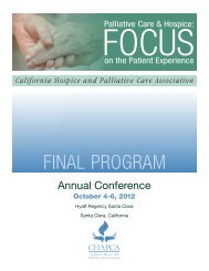 FINAL PROGRAM - California State Hospice Association