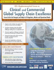 Clinical and Commercial Global Supply Chain Excellence ... - CBI