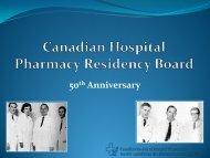 CHPRB - Canadian Society of Hospital Pharmacists