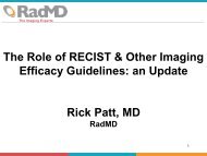 The Role of RECIST & Other Imaging Efficacy Guidelines - CBI