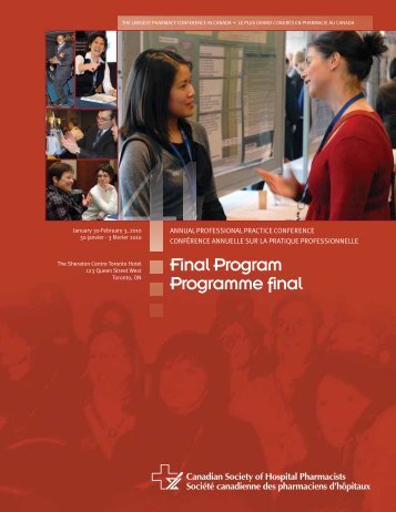Final Program - Canadian Society of Hospital Pharmacists