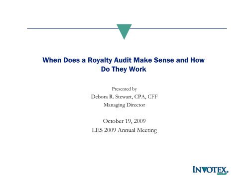 What is a royalty audit? - Licensing Executives Society USA and ...