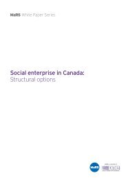 Social enterprise in Canada: Structural options - MaRS Discovery ...