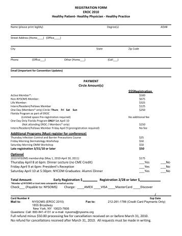 REGISTRATION FORM EROC 2010 Healthy Patient- Healthy ...