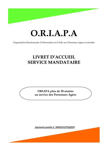 LIVRET D'ACCUEIL - ORIAPA