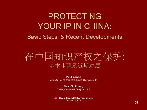 FRANCHISING IN CHINA ç¹è®¸ç»è¥å¨ä¸­å½ - Licensing Executives ...