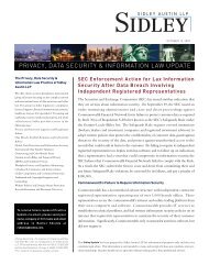 privacy, data security & information law update - Sidley Austin LLP