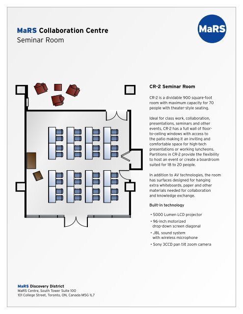 Seminar Room - MaRS Discovery District