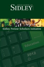 Sidley Prelaw Scholars Initiative 2012 - Sidley Austin LLP
