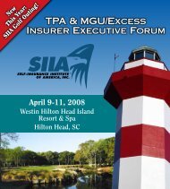 TPA & MGU/Excess Insurer Executive Forum - Siia