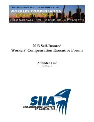 2013 Self-Insured Workers' Compensation Executive Forum