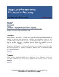 Stop-Loss/Reinsurance: Disclosure & Reporting