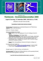 Tischtennis - Vereinsmeisterschaften 2009 Jugend - FTM Blumenau