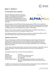 Alphabus fact sheet (PDF) - ESA Telecommunications