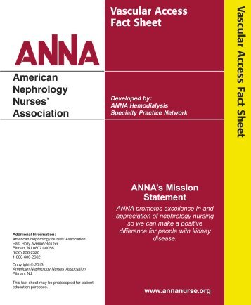 Vascular Access Fact Sheet - American Nephrology Nurses ...