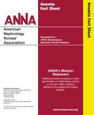 Anemia Fact Sheet - American Nephrology Nurses Association