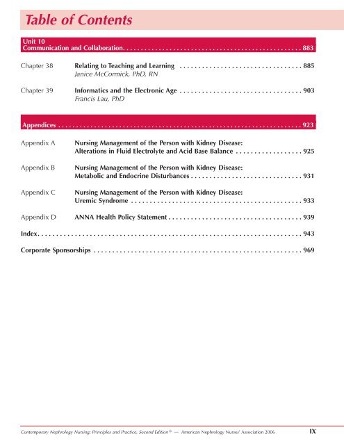 Contemporary Nephrology Nursing: Principles and Practice, Second