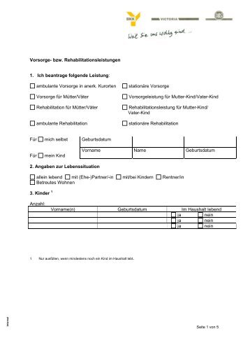 Antrag auf eine stationÃ¤re oder ambulante Rehabilitations ...