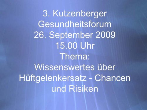 Vortrag - Kommunalunternehmen Kliniken und Heime des Bezirks ...