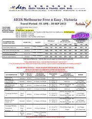 4D3N Melbourne Free n Easy , Victoria - Eden Tours & Travel Sdn Bhd
