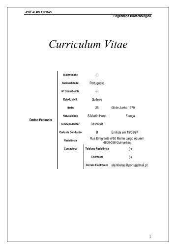 Curriculum Vitae - ESA - Escola Superior Agrária Bragança ...