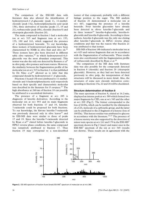 Characterisation of phenolic extracts from olive pulp and ... - ESAC