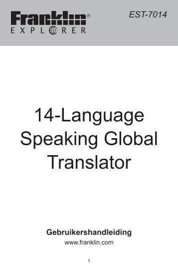 14-Language Speaking Global Translator - Franklin Electronic ...