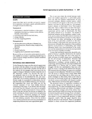 Herbal approaches to system dysfunctions 207 SCOPE RATIONALE ...