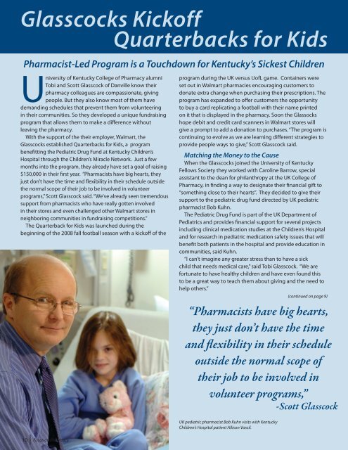 Winter 2009 [pdf] - University of Kentucky - College of Pharmacy