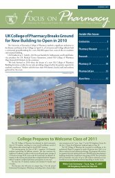 Summer 2007 [pdf] - University of Kentucky - College of Pharmacy