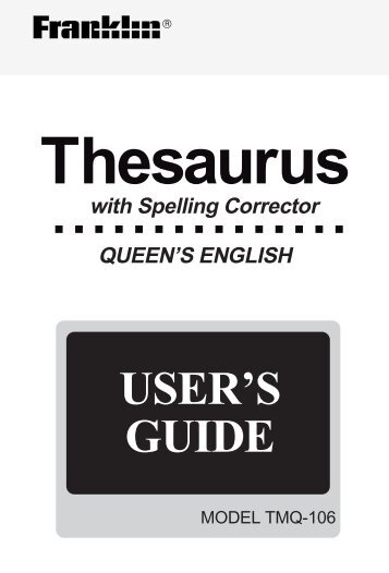 Thesaurus - Franklin Electronic Publishers